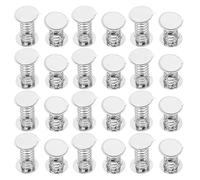 CIMAXIC 24pcs Bobble Head Doll Spring Adjustable Base Metal and Clay Wobbling Shaking Head Stand Cute Charming Crochet Display Holder for DIY Crafts and Car Dashboard Display