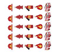 CIMAXIC 25pcs Firefighter Keychain - Mini Fire Truck, Flame, Fire Extinguisher Pendant Accessories - Fireman Themed Charms for Birthday Party Favors Decorations