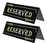 CIMAXIC 2pcs Acrylic Reserved Table Sign with Elegant Design and Black Colour for Efficient Seating Arrangements in Restaurants and Wedding Parties