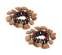 CIMAXIC 2pcs African Women Hopbucan Nut Shell Hand Bell Dance Wrist Bell Ornaments Nut Bangles Wristband