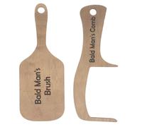 CIMAXIC 2Pcs Bald Man Comb Wooden No Teeth Prank Hairbrush Bald Mans Comb Funny Grooming Tool Novelty Joke Dad Halloween Party