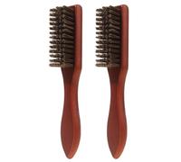 CIMAXIC 2pcs Beard Brush for Men Wooden Flat Hair Brush Set with Nylon Bristles, Portable Styling Tool for Beard and Back Hair, on The Go and Office Use
