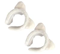 CIMAXIC 2pcs Cat Ear Spa Headband Plush White Soft Comfortable Hairband for Face Washing, Grooming and Spa Use, Fits Most Women and Men, Lovely Cartoon Style