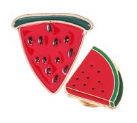 CIMAXIC 2pcs Creative Watermelon Alloy Brooch Pin for Women, Cute Fruit Lapel Badge Set, Summer Scarf and Jacket Decorative Pins, Backpack Dress Clips Accessory