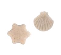 CIMAXIC 2pcs Facial Cleansing Exfoliating Sponge Set with Walnut Powder Biodegradable, Hexagon and Shell Shapes for Gentle Makeup Removal and Deep Face Cleaning