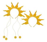 CIMAXIC 2pcs Fire Flame Headpiece Sun Headband Carnival Hair Accessories Glittery Mardi Gras Rave Festival Headdress for Women Girls Easy & Comfortable to Wear