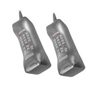 CIMAXIC 2pcs Inflatable Mobile Phone Prop Retro Faux Phone Model Silver 80s Style for Kids Costume Party Decorations for Themed Events and Photo Props