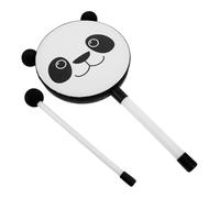 CIMAXIC 2pcs Kids Hand Drums with Panda Mini Tambourine for Early Music Education