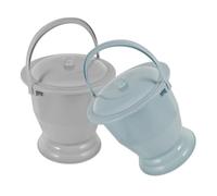 CIMAXIC 2pcs Plastic Potty Pot with Lid for Household Use, Stable and Made from Thicker Plastic Material, Portable Urine Storage Pot Suitable for Unisex Users