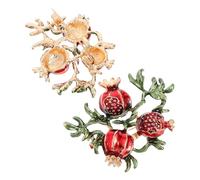 CIMAXIC 2pcs Pomegranate Brooch Pin for Women, Alloy Material with Chic and Sweet Design, to Decorate Clothes and Scarves on Mother's Day
