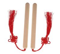 CIMAXIC 2pcs Preschool Early Education Toys Natural Wood Rhythm Sticks Chinese Tassels Boys and Girls Percussion Mallets for Musical Instruments
