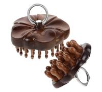 CIMAXIC 2pcs Sandalwood Scalp Comb with Metal Ring for Head Massage and Styling, round Shape Manual Hair Brush for Scalp and Hair Care at Home the Go
