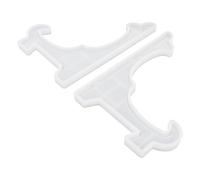 CIMAXIC 2pcs Silicone DIY Crystal Epoxy Jewelry Display Rack Molds, Flexible and Practical White Storage Mold for Jewelry, for DIY Craft Projects and Making Meaningful