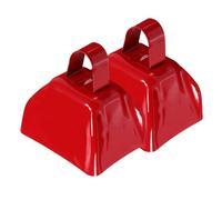 CIMAXIC 2pcs Square Metal Cowbells Handles for Football Games Sports Events and Christmas Bells Decor