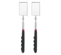 CIMAXIC 2pcs Telescoping Inspection Mirror Extendable Flexible Rectangle Extension Adjustable Retractable Mirror Mechanic Inspection Tool With Long Handle