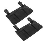 CIMAXIC 2pcs Transport Chair Storage Pouch Wheelchair Side Pocket Storage Bag with Cup Holder Quick Installation Oxford Cloth and Plastic for Improved Mobility Elderly Patients Daily