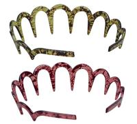 CIMAXIC 2pcs U Shaped Toothed Hair Hoops Headbands for Women Hard Plastic Hair Clasp Comfortable Lightweight Headbands for Daily Wear and Styling