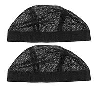 CIMAXIC 2pcs Wig Caps Elastic Wig Cap Hair Mesh Stretchable Breathable Black Cloth Material for Hairdressing and Beauty Use