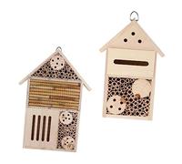 CIMAXIC 2pcs Wooden Beehive House for Garden Boys and Girls Bug Houses Ornaments Outdoor Bee Nest Decor Assembled Cell Nest