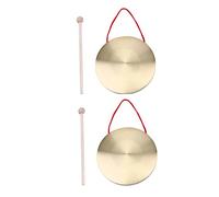 CIMAXIC 2sets Chinese Gong Instrument Brass Gong Mallet Hand Toy for Musical Education Creativity