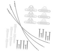 CIMAXIC 3 Sets Furniture Anti-tip Anchors Home Safety Straps Kit 6pcs White Furniture Strap 3pcs Stainless Steel Rope Child Proofing for Bookshelves Closets Wardrobes