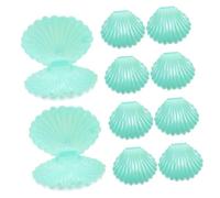 CIMAXIC 30pcs Boxes Pearlescent Shell Candy Box Clear Wedding Favor Trinket Sea Wedding Candy Boxes Clam Storage Cube Boxes Shell Goodies Oyster Food Storage Containers Lid Green Pp