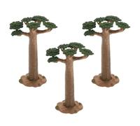 CIMAXIC 3pcs Artificial Tree Miniature Tree Model Creative Lifelike Design Pvc Coffee Color Shape Mini Landscape Decor for Sand Table Decoration DIY Activity