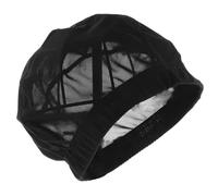CIMAXIC 3pcs Black Adjustable Stretchable Fabric Wig Caps Mesh Dome Caps for Wigs Comfortable Fit Suitable for Most People