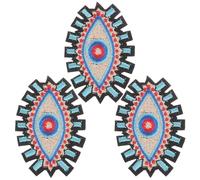CIMAXIC 3pcs Chic Eye Shaped Polyester Iron Patches for T-Shirt and Coats, Elegant Evil Eye Pattern for Repairing and Embellishing Clothes, Compact Multi-Function Small Coat Patches