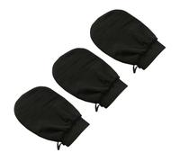 CIMAXIC 3pcs Exfoliating Mitts Black Rayon Deep Exfoliation Bath Scrub Gloves Suitable for Self-Tanner Adults Bathing Accessories