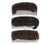 CIMAXIC 3Pcs Hair Volume Increase Inserts with Invisible Hair Comb for Women Black Dark Brown Light Brown for Updo and Princess Bun