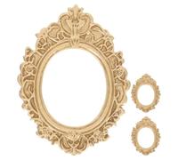 CIMAXIC 3pcs Mini Oval Photo Frames in Golden Resin Material, Lightweight and Easy Maintenance Decorative Picture Frames for DIY Phone Cases and Office Use, Vintage and Elegant Style