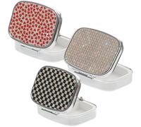 CIMAXIC 3pcs Portable Pill Organiser with 2 Compartments Zinc Alloy Moisture-Proof Medicine Storage Box, Suitable for Travel and Can Be Placed in Wallet