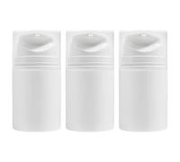 CIMAXIC 3pcs Refillable Airless Pump Bottles 50ml Empty Press Type Cosmetic Bottles Made of Sturdy Pp Material for Travel and Business Trips with Simple Generous Look Design