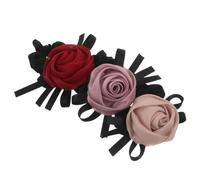 CIMAXIC 3pcs Satin Rose Flower Bow Scrunchies for Women with Wide Shape and Smooth Surface, Elegant Hair Ties that Prevent Pulling and Provide Gentle Hold, for Photoshoots and Special