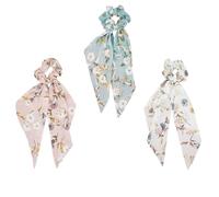 CIMAXIC 3pcs Stretchable Polyester Hair Ties with Ribbon Scarf Design, Large Intestine Ponytail Holders for Women, Fashionable and Versatile Hair Accessories for Everyday Use