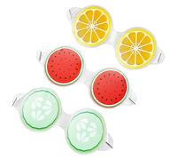 CIMAXIC 3Pcs Summer Cooling Fruit Pattern Eye Masks for Women - Reusable Cold Therapy Gel Eye Pads with Light-Blocking Design Portable Care for Skincare and Hay Fever Relief