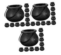 CIMAXIC 3sets Halloween Candy Jar Cauldron Bucket Bulk Sweets Container Halloween Party Decorations Witch Theme 12pcs*3