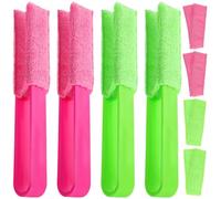 CIMAXIC 4 Pcs Blind Window Duster Set Microfiber Washable Plastic Cleaning Brushes with Water Absorption Feature for Cleaning Blinds during Housework