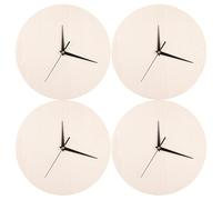 CIMAXIC 4pcs Blank Wooden Clock Dial for Craft - 10" Unfinished Dial Panel Plate with Pointer Hands - DIY Your Own Clock Face for Painting Graffiti