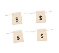 CIMAXIC 4pcs Canvas Drawstring Bags Party Pouch Small Drawstring Bags Convenient to Carry Storage Creative Letter Pattern Design for Holiday Parties