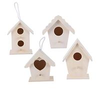 CIMAXIC 4pcs Diy Wooden Bird Nest Bird House Garden Ornament Nest Decoration for Home