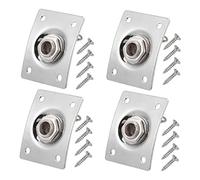 CIMAXIC 4pcs Ergonomic Guitar Input Socket Plate Electronic Guitar Fittings Stainless Steel Jack Plate