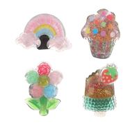 CIMAXIC 4pcs Glitter Princess Shoe Clips Detachable ’ Shoe Buckles with Ice Cream Rainbow Flower and Cake Decorations for Accessories