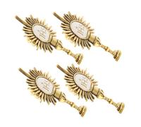 CIMAXIC 4pcs Gold Religious First Communion Lapel Pin Set Zinc Alloy Cross Brooches for Boys Church Clothing Accessories