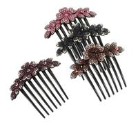 CIMAXIC 4pcs Hair Combs Rhinestone Hair Side Comb Sparkly Plastic Dazzling Effect Add A Touch of Glamour for Women Brides Engagement Prom