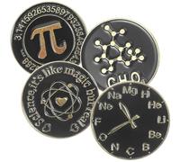 CIMAXIC 4pcs Math Science Symbol Brooches Decorative Pin Aesthetic Classic Alloy Enamel Clothes Decoration Family Friends Accessories for Hat Scarf Dress Suit