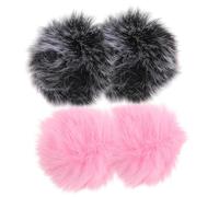 CIMAXIC 4pcs Microphone Covers Windproof Plush Windscreen Muff for Singers Mic Windscreen Muff Cover