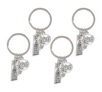 CIMAXIC 4pcs Music Keychains Set, Mini Metal Musical Instruments Key Holder with Piano, Guitar, Saxophone Music Note, Dance Festival Party Favors for Adults and Backpack Accessories