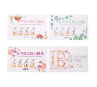 CIMAXIC 4PCS Nail Art Design Book - Nail Practice Template - Painting Exercise Paper Book for Manicure Creation Learning and Novice Art Training